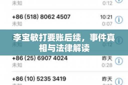 李宝敏打要账后续，事件真相与法律解读