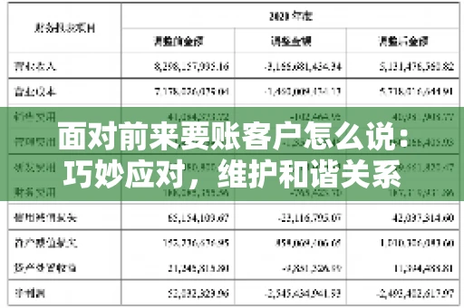 面对前来要账客户怎么说：巧妙应对，维护和谐关系