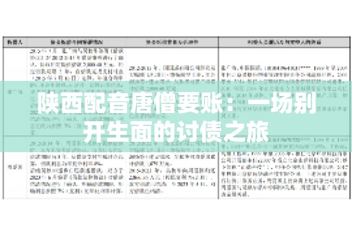 陕西配音唐僧要账：一场别开生面的讨债之旅