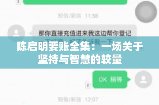 陈启明要账全集：一场关于坚持与智慧的较量