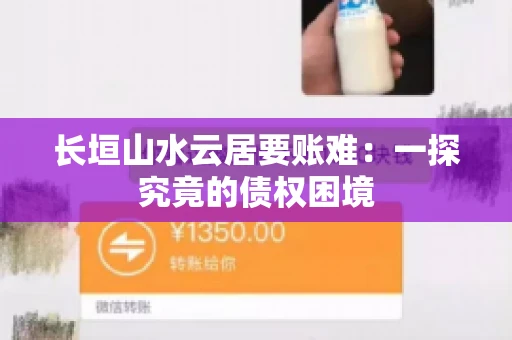 长垣山水云居要账难：一探究竟的债权困境