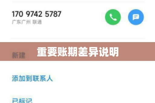 重要账期差异说明
