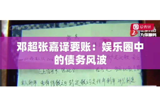 邓超张嘉译要账：娱乐圈中的债务风波
