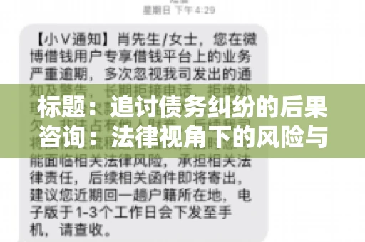 标题：追讨债务纠纷的后果咨询：法律视角下的风险与应对